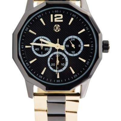MONTRE A QUARTZ EN METAL CHRONOGRAPHE